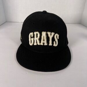 Ebbets Field Flannels Grays Baseball Cap Size 7 1/8‎ Black Josh Gibson